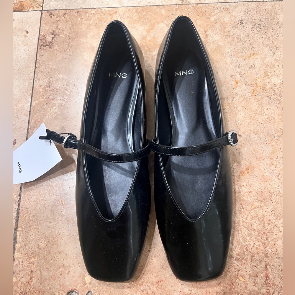 MNG Black Mary Jane Flats